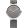 Reloj de pulsera BERING con esfera gris, manecillas blancas, caja plateada y correa de malla metálica