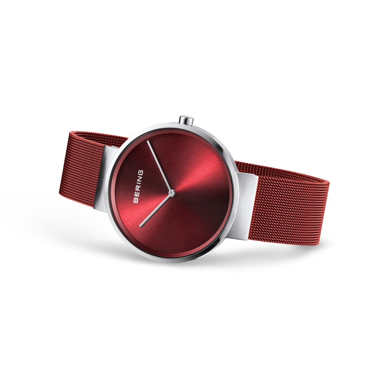 Maxi Sunray Mesh Watch Red Silver