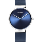 Orologio da polso BERING con quadrante blu scuro e cassa argentata, cinturino maglia blu scuro