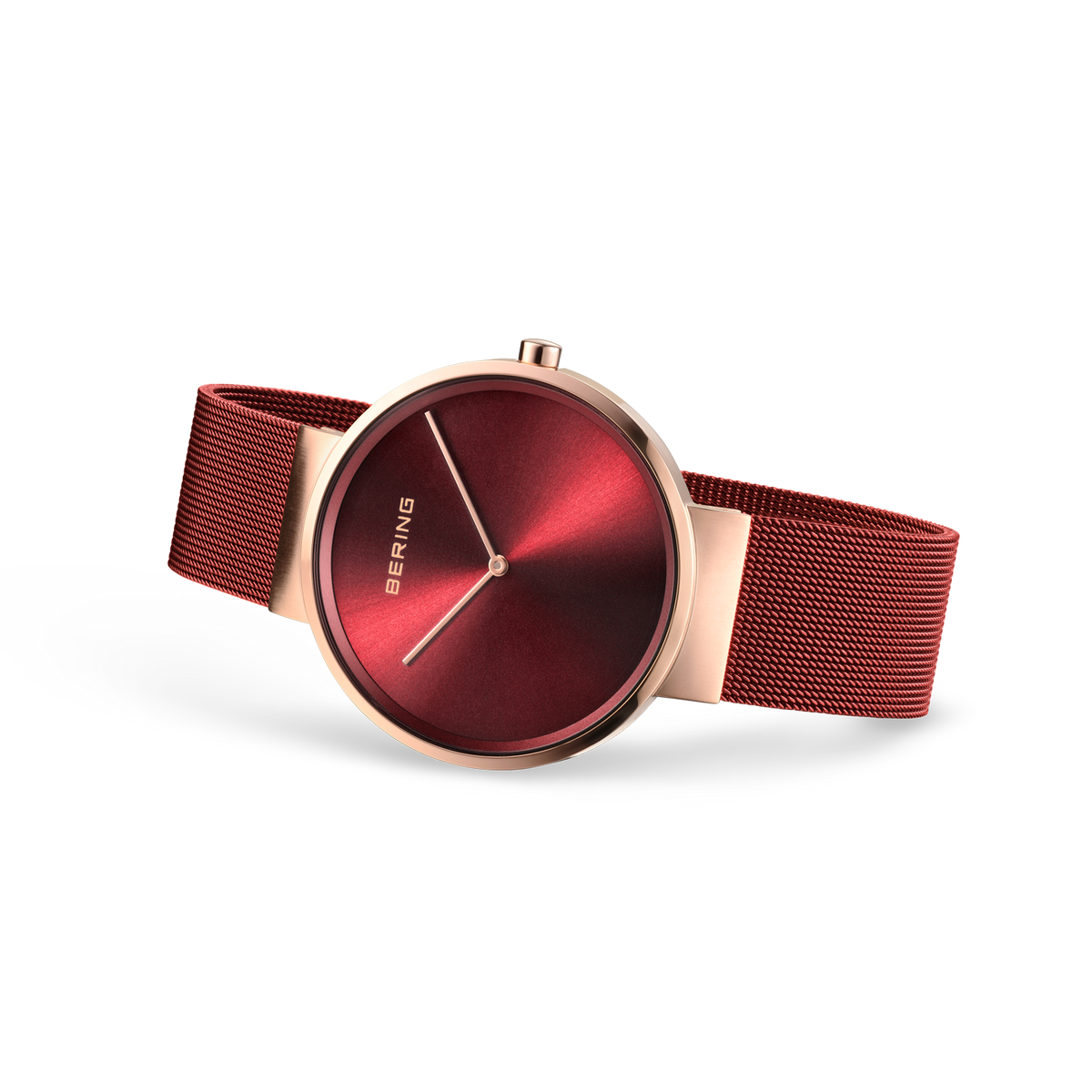 Maxi Sunray Mesh Watch Red Rose Gold