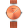 Reloj BERING con esfera naranja-coral, caja plateada y correa de tela naranja