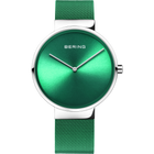 Orologio BERING quadrante verde, cassa e lancette argentate, cinturino mesh verde