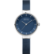 Orologio BERING con quadrante blu scuro, cassa argentata e cinturino mesh blu scuro.