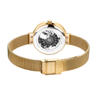 BERING wristwatch with gold mesh band and white dial featuring black globe design