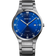 Reloj de pulsera BERING con caja y correa de titanio plateado, esfera azul con marcas y agujas blancas