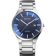 Orologio da polso BERING SOLAR con cinturino in titanio argento, quadrante blu scuro e marcatori bianchi