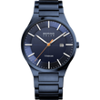 Montre-bracelet BERING SOLAR en titane avec cadran bleu, bracelet métal et index blancs