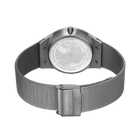 Dos de montre avec bracelet maille, cadran carte du monde et fermoir BERING.