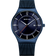 BERING watch with dark blue mesh band and black dial, white numerals and hands, date window at 3 o'clock.
