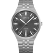 Montre BERING en acier inoxydable avec cadran noir, bracelet maille et aiguilles blanches