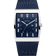 BERING watch 16433 with square silver case and dark mesh metal bracelet, navy dial with white markers