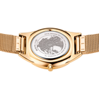 BERING watch with gold-tone mesh bracelet and world map dial, photographed from above