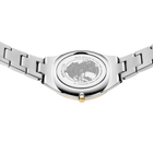 BERING armbåndsur med rundt stålfodral og lederkæde, fotograferet fra oven med transparent urskive og kortgrafik