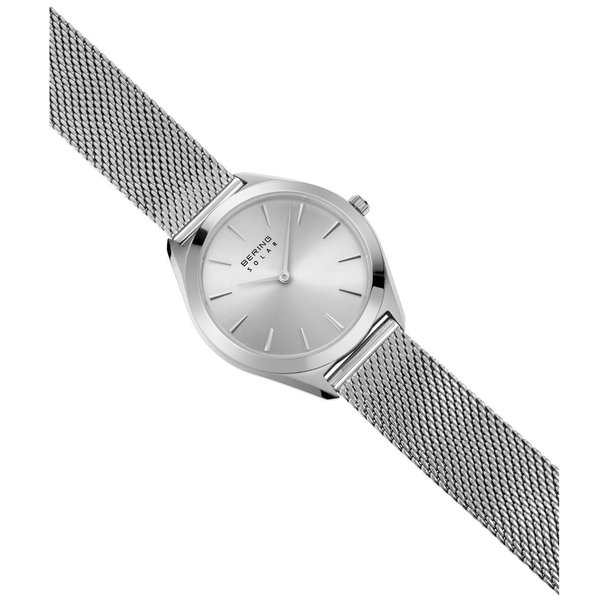 Orologio BERING 17331-000 in angolo con quadrante rotondo e cinturino mesh