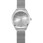 Orologio BERING Solar in acciaio inossidabile con cassa rotonda, quadrante argentato, indici minimalisti e cinturino mesh