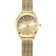 Orologio BERING SOLAR tonalità oro con quadrante champagne e cinturino mesh, vista frontale su sfondo bianco.