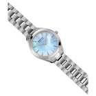 Orologio BERING cinturino acciaio e quadrante azzurro, vista in angolo