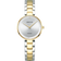 Two-tone BERING watch with white dial, gold hands, and mixed-metal bracelet