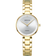 Reloj de pulsera BERING dorado con esfera blanca y brazalete de eslabones, vista completa