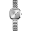 Orologio da polso BERING in acciaio inossidabile con cassa quadrata e quadrante argentato, braccialetto a maglie