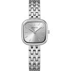 Montre BERING en acier inoxydable avec boîtier carré et cadran argent, bracelet chaîne