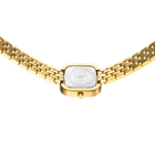 Montre à bracelet carrée couleur or avec bracelet à mailles, vue de face