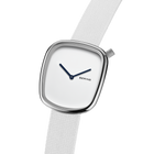 Quadratische Textil-Uhr Weiß