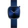 BERING Uhr mit quadratischem Gehäuse, dunkelblaues Zifferblatt, silberne Zeiger, blaues Stoffarmband