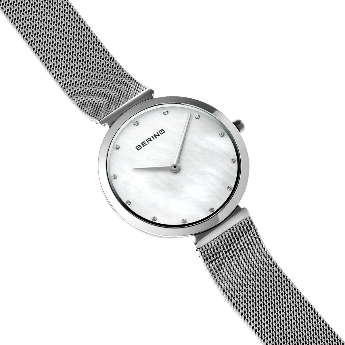 Mother of Pearl Mesh Watch White