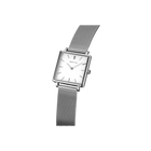 Vierkant BERING horloge met mesh band, gekanteld om bandstructuur te tonen