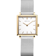 Montre BERING modèle 18226-010 avec boîtier carré doré, cadran blanc et bracelet maille acier