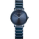 Dunkelblaue BERING-Armbanduhr mit minimalistischem Zifferblatt und passendem Metallarmband, Vorderansicht