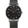 Orologio BERING Titanium con quadrante nero rotondo, numeri bianchi, cinturino a rete e lancetta rossa dei secondi