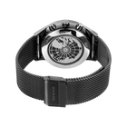 BERING ur med sort mesh-rem og chronografdiske, set ovenfra