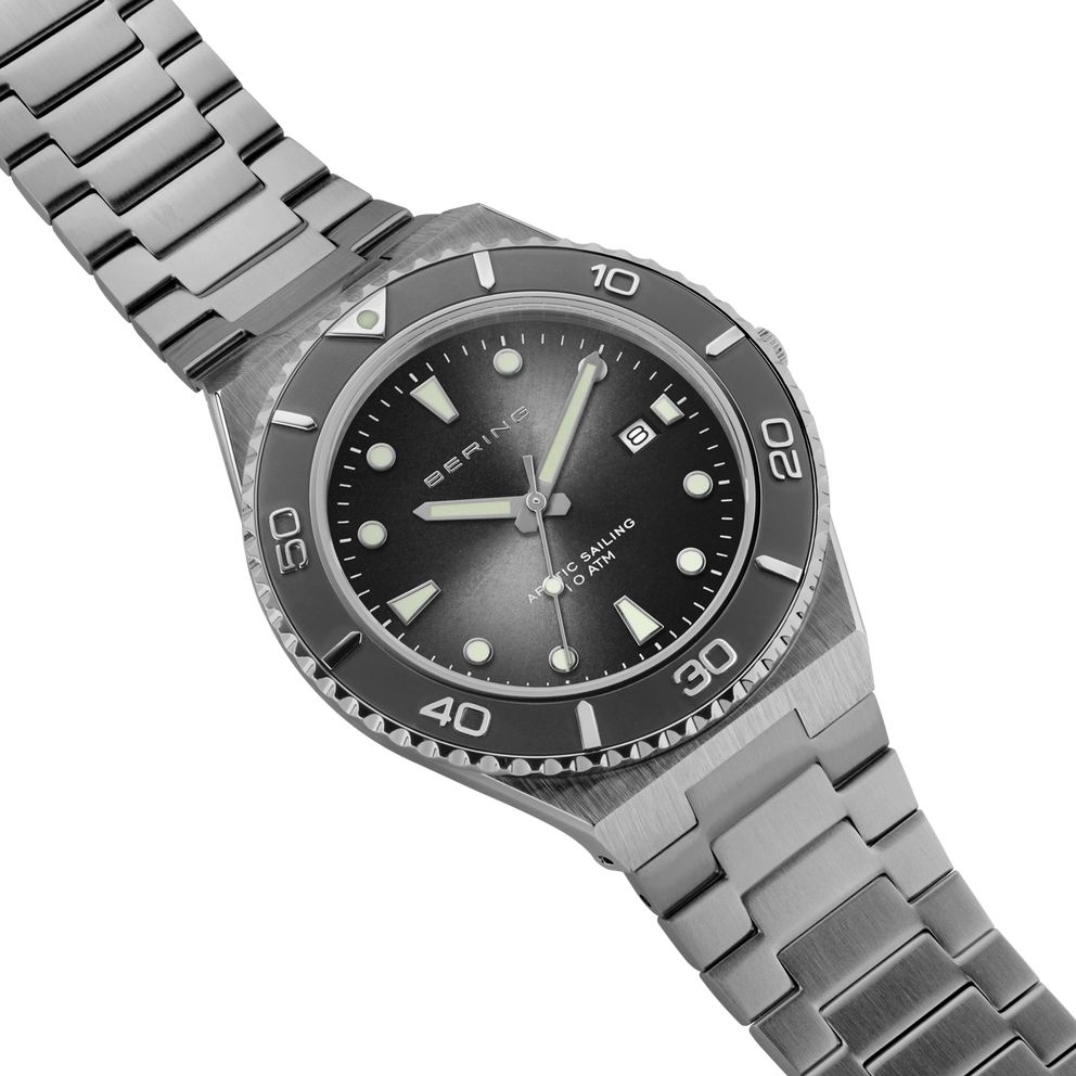 Date Sunray Link Watch Grey