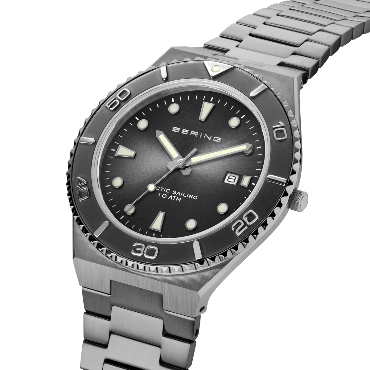 Date Sunray Link Watch Grey