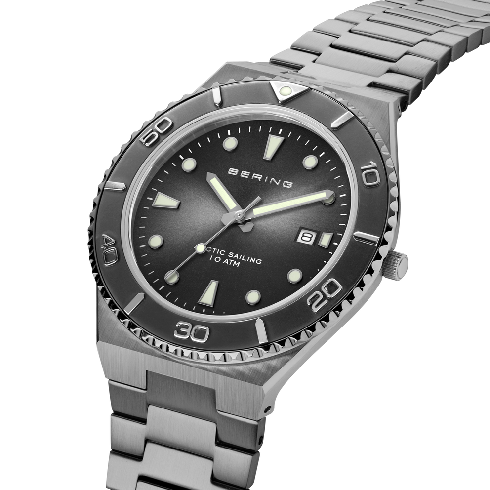 Date Sunray Link Watch Grey