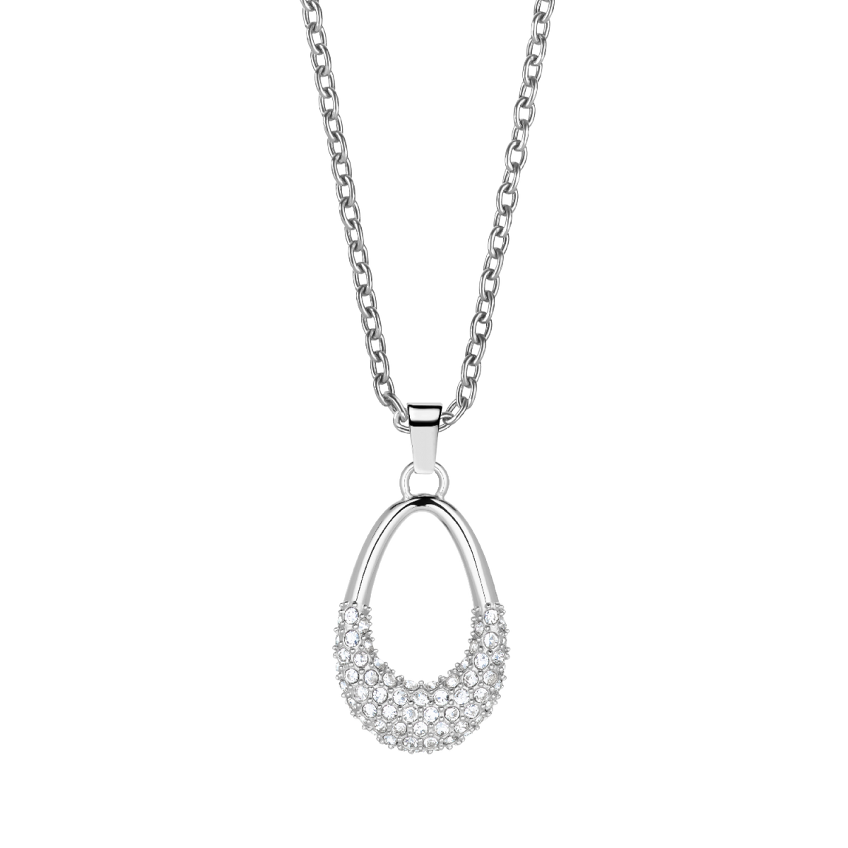 Arctic Pave Set Oval Silver