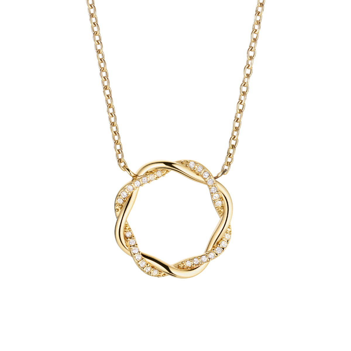 Pavé Twisted halskæde Guld