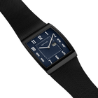 Square Radio-Controlled Watch with Date Blue