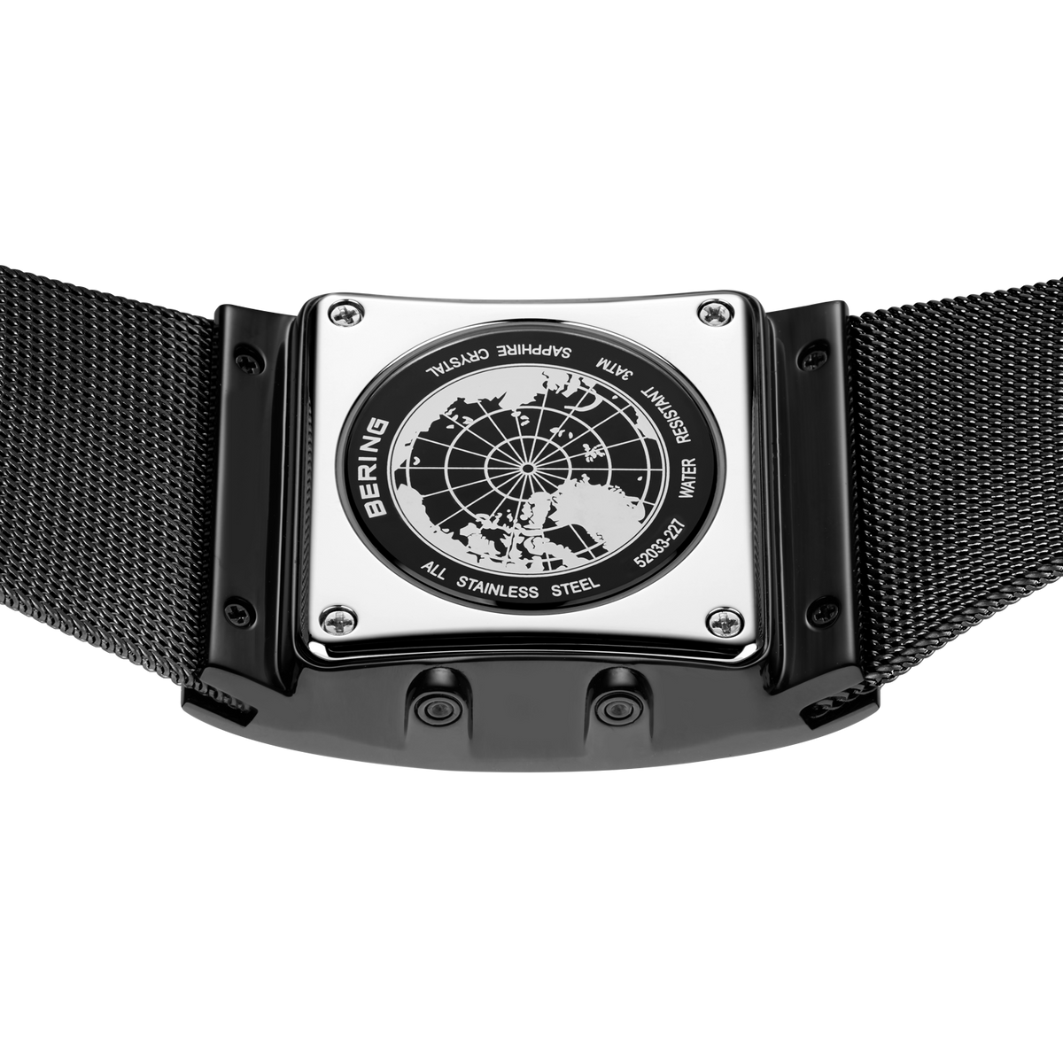 Square Radio-Controlled Watch with Date Blue