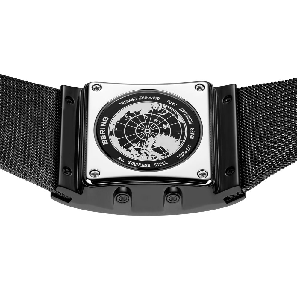 Square Radio-Controlled Watch with Date Blue