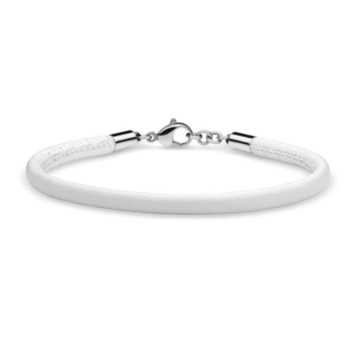 Leder-Armband Weiß Gold