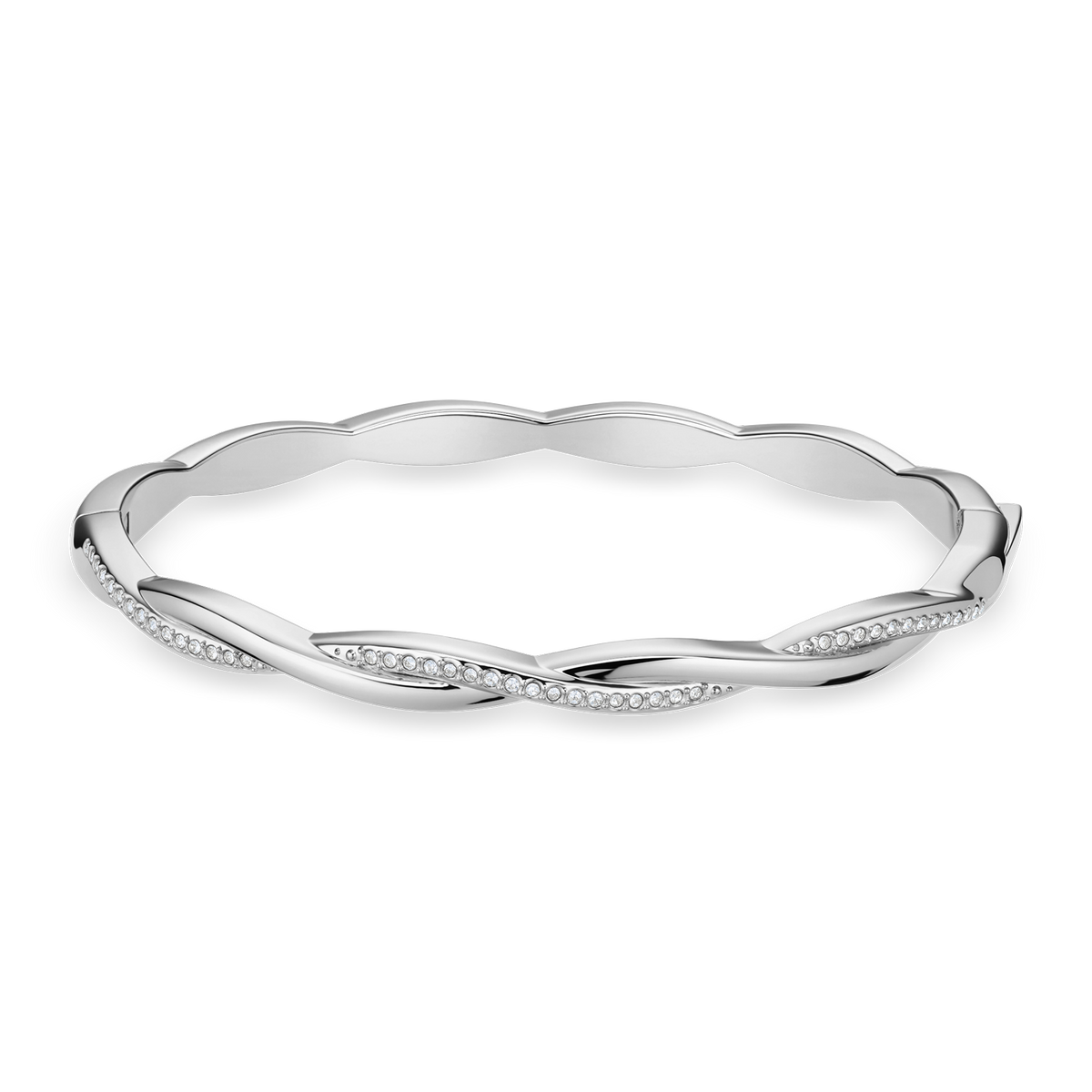 Pavé Twisted Armring Sølv