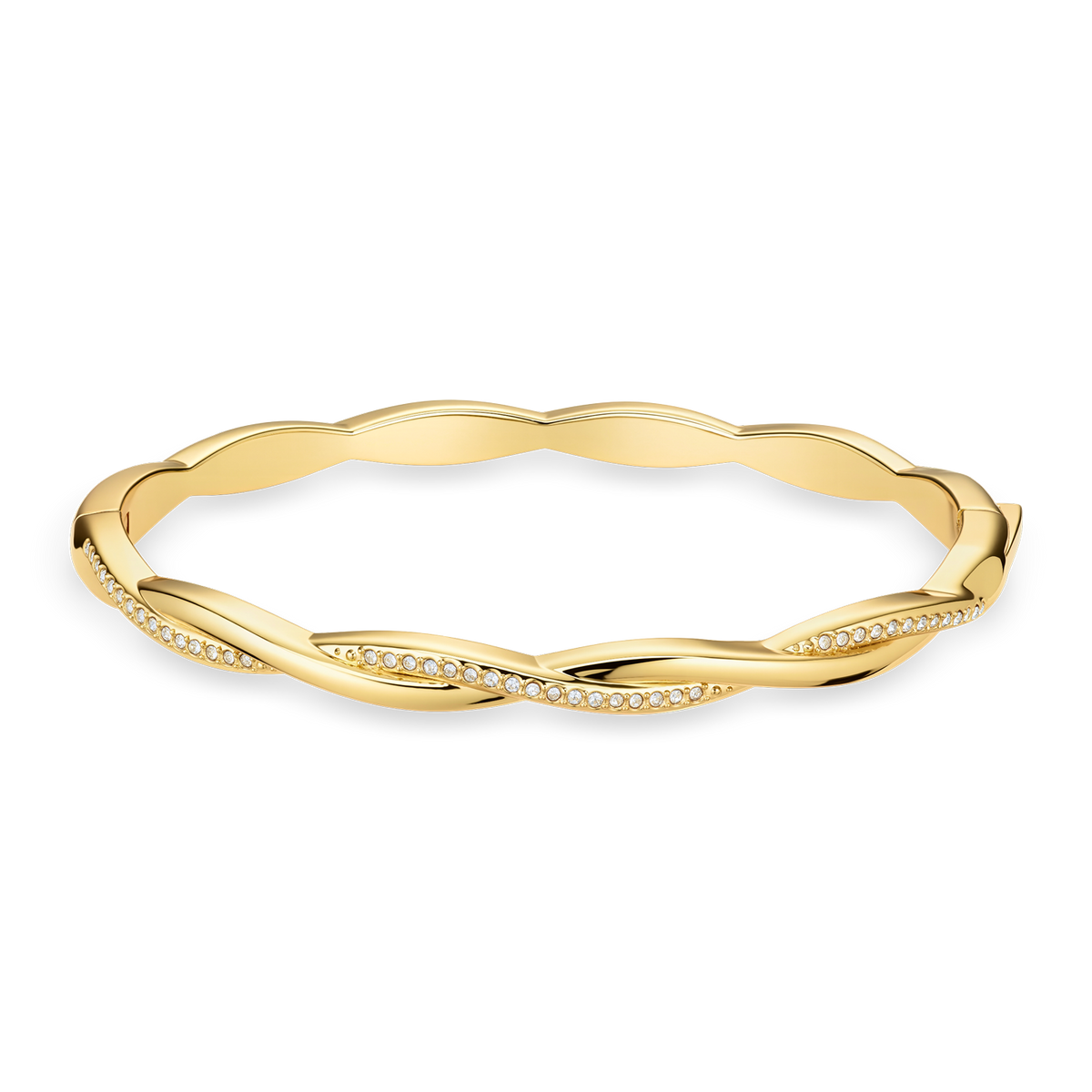 Pavé Twisted Bangle Gold