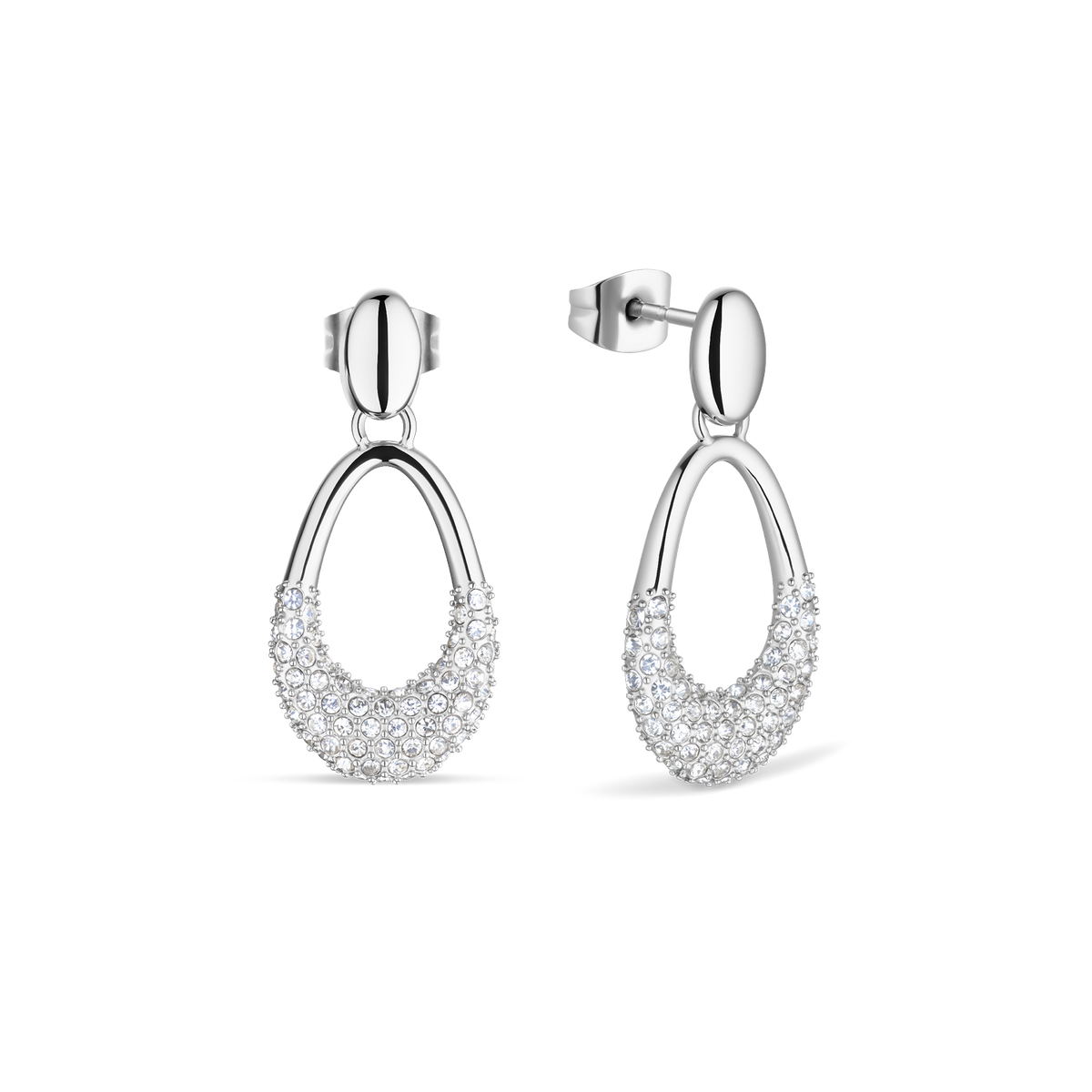 Arctic Pave Set Oval Silver