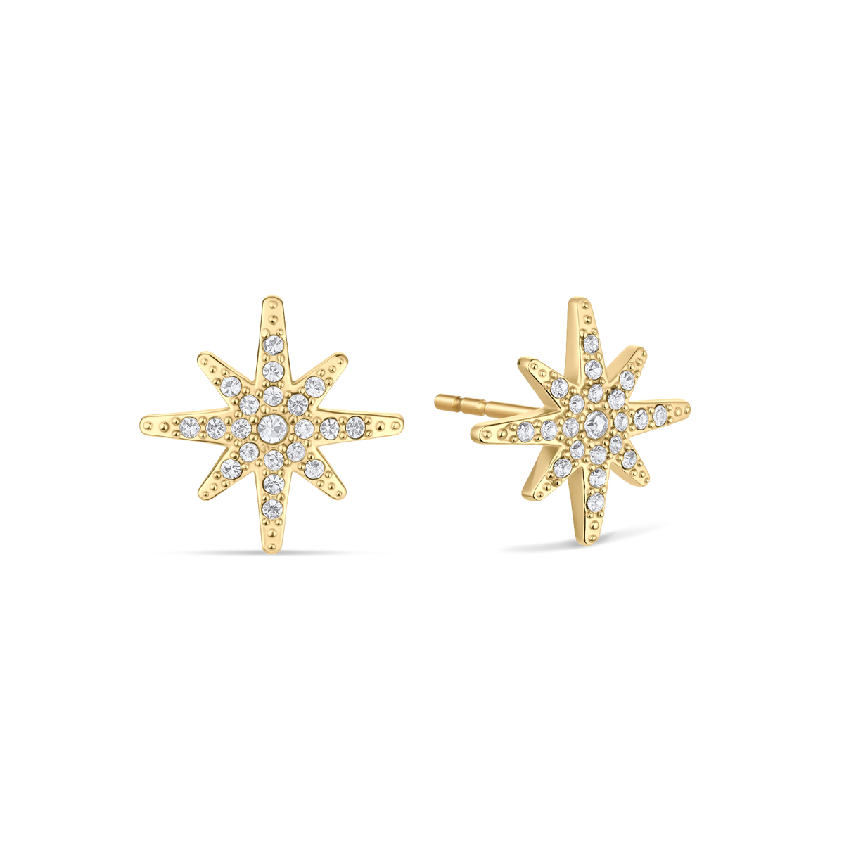 Pavé Polar Star Studs Gold