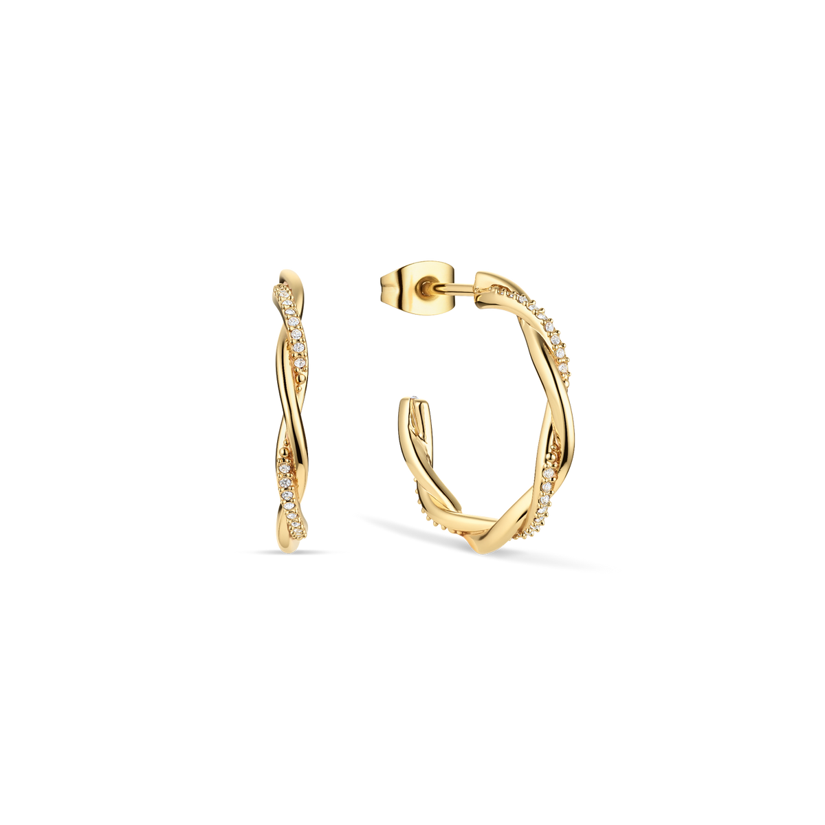Pavé Mini snoede creoler Guld