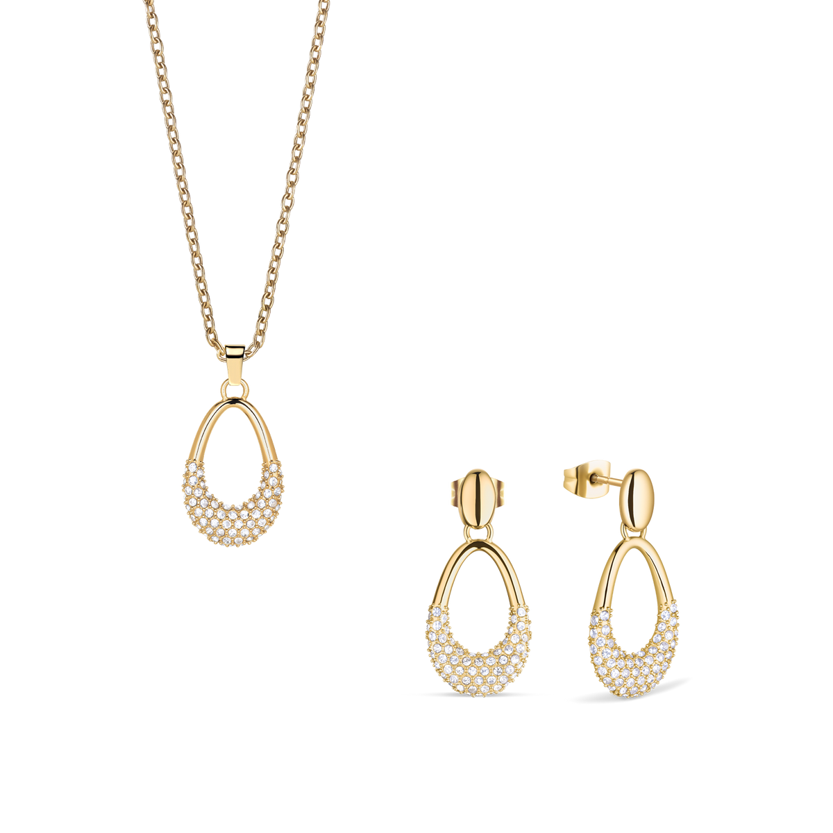 Arctic Pave Set Oval Gold