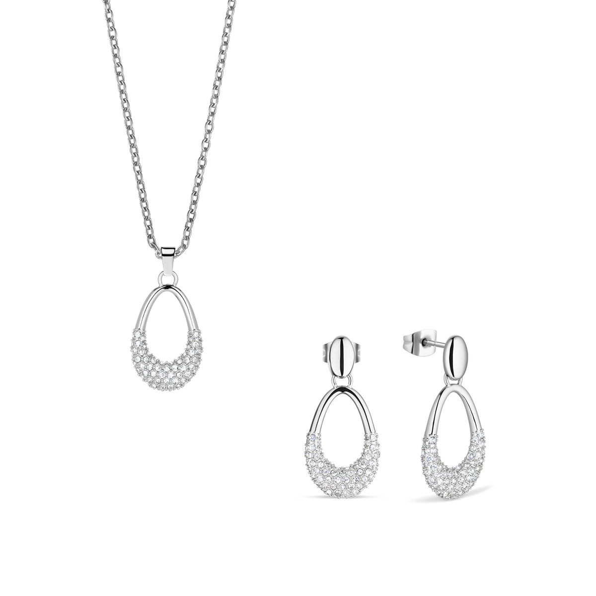 Arctic Pave Set Oval Silver
